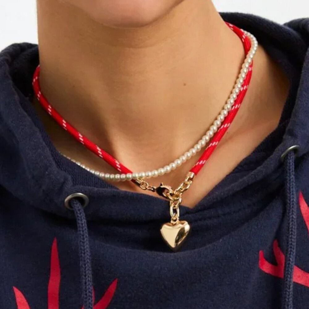 Roxanne Assoulin The Happy Cord Charm Necklace with heart